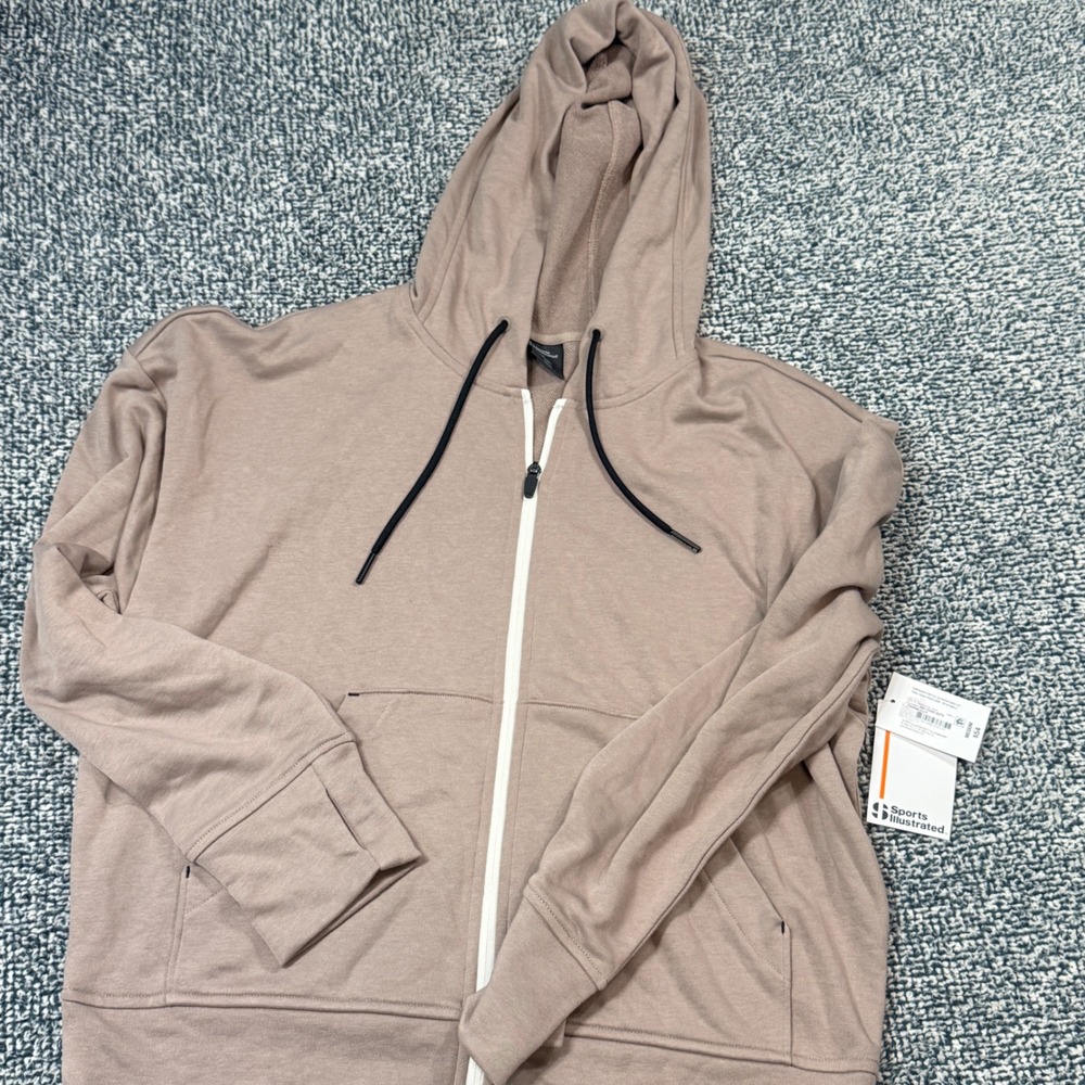 Sports Illustrated Womens Full Zip Hoodie Evening Taupe Thumbholes SI-00-001-A M
